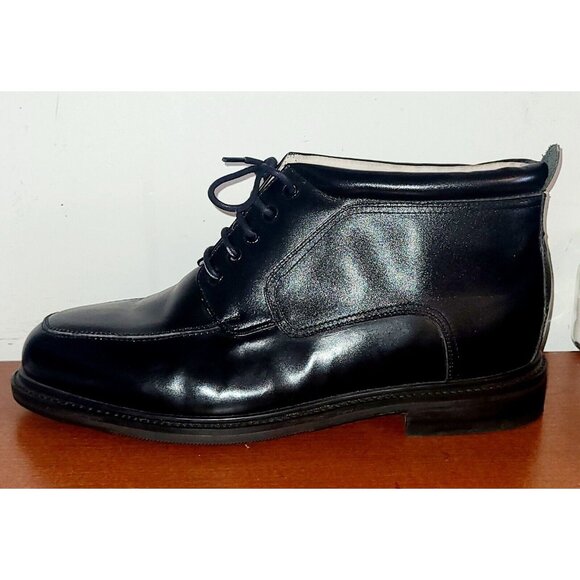 HABAND! MENS 12D CHUKKA BOOTS LACE-UP LEATHER ANKLE SHOES BLACK MOTORCYCLE
